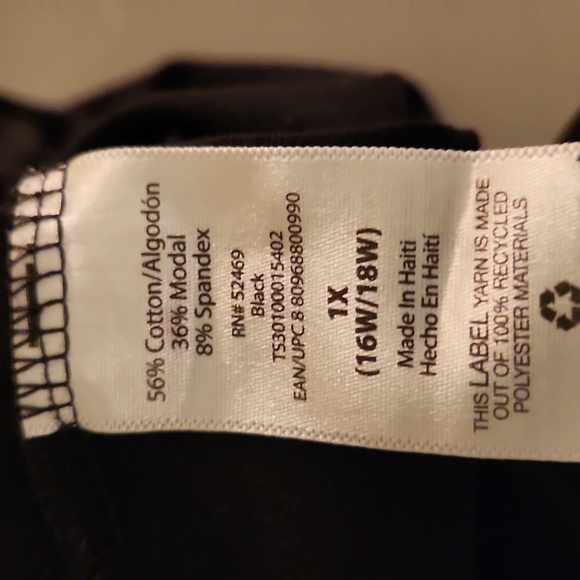 Terra & Sky black leggings, 1X (16W-18W) - Picture 8 of 8